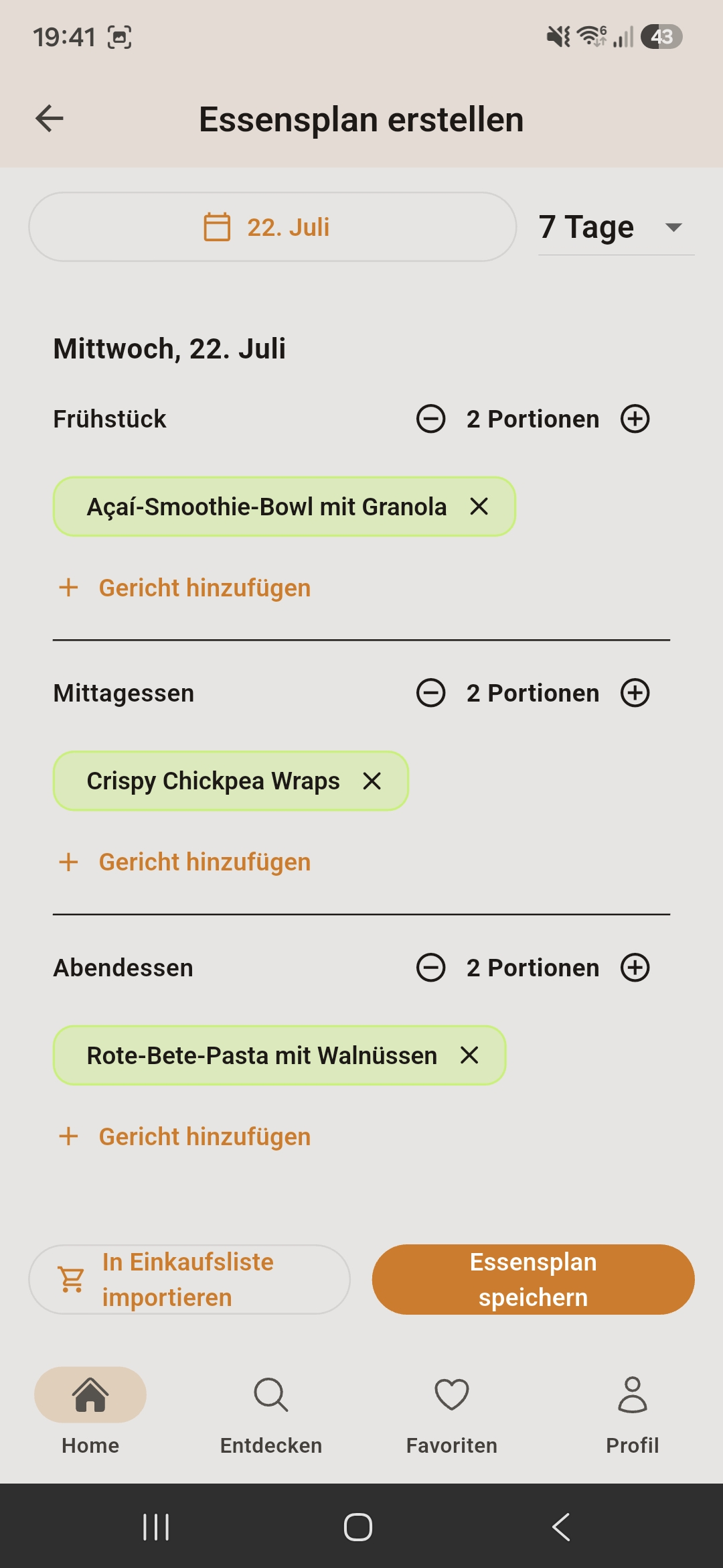 CookGen Essensplan erstellen